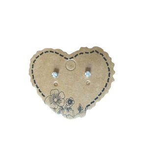 Round Cut Cubic Zirconia Small Stud Earrings Sterling Silver 925 Screw Back